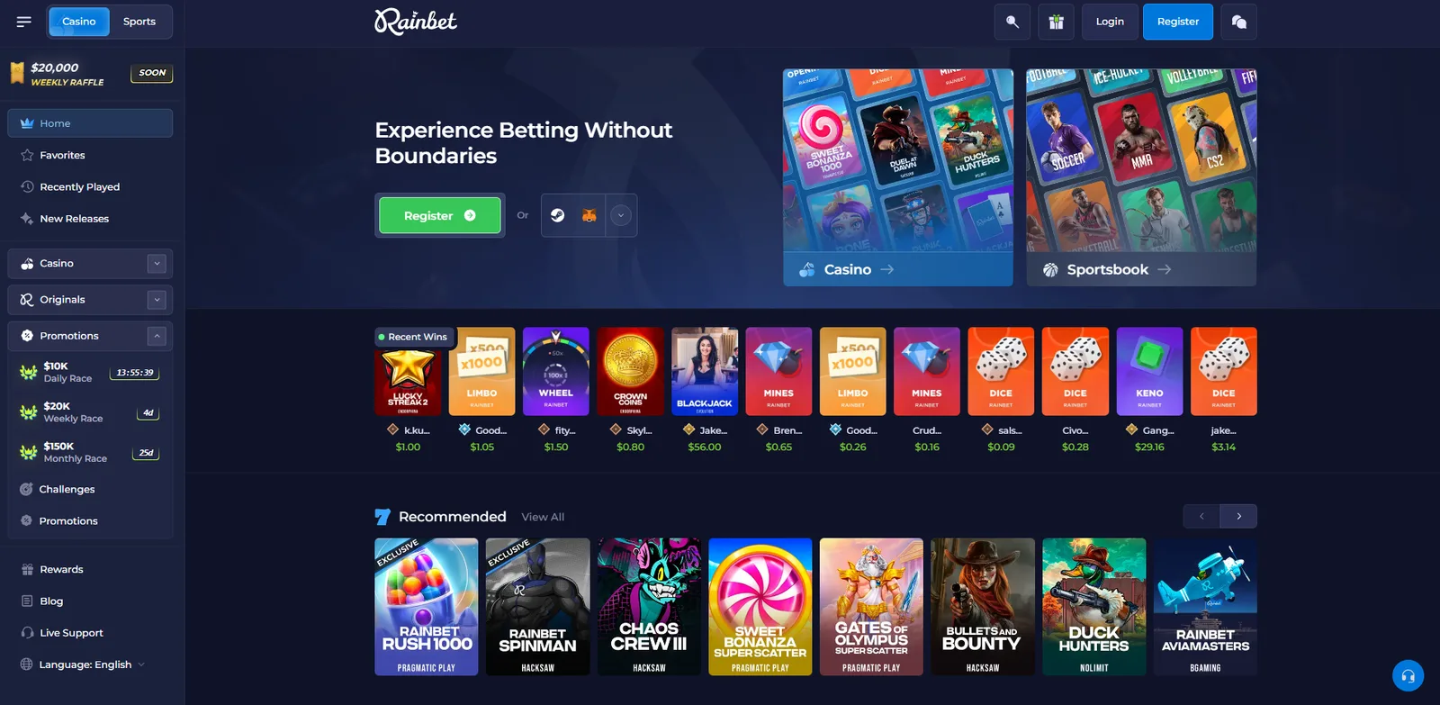 Rainbet bonus hero image